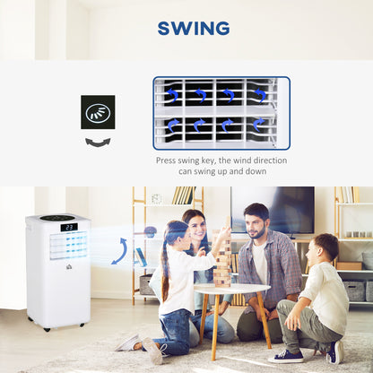 Air Conditioner Portable AC Unit for Cooling Dehumidifying Ventilating with Remote Controller, LED Display, Timer, for Bedroom, White 10000 BTU