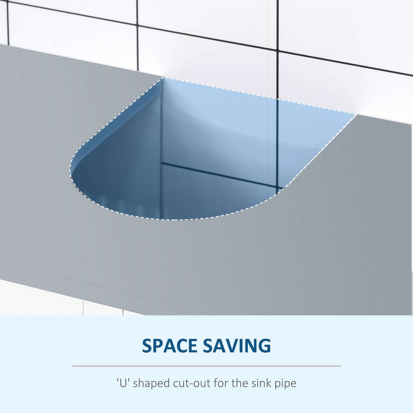 Kleankin Pedestal Under Sink Cabinet with Double Doors, Modern Bathroom Vanity Unit, Storage Cupboard with Adjustable Shelves, White