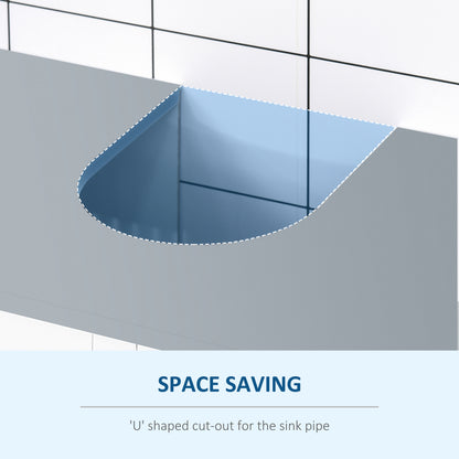 Kleankin Pedestal Under Sink Cabinet with Double Doors, Modern Bathroom Vanity Unit, Storage Cupboard with Adjustable Shelves, White