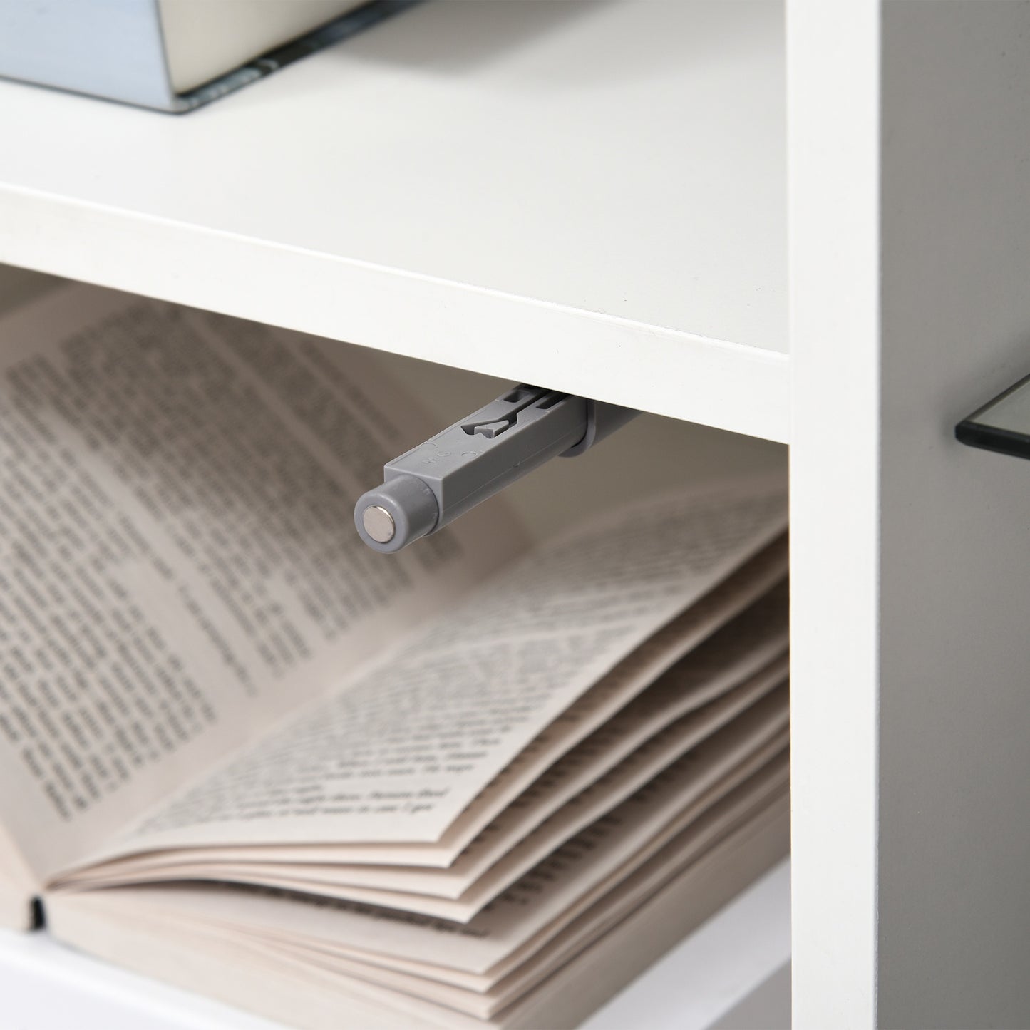 Modern TV Stand Media Unit w/ High Gloss Door Cabinet 2 Shelves Living Room Office Home Furniture White