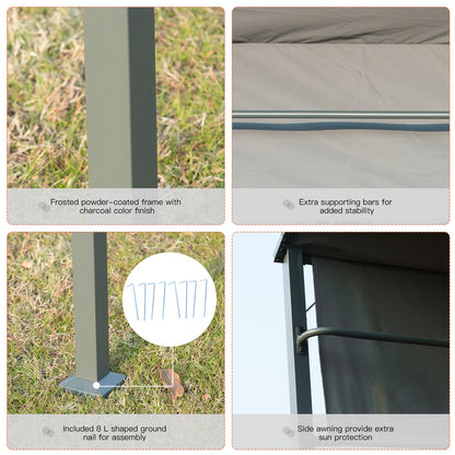 Outsunny Metal Frame Outdoor BBQ Awning Canopy Grey