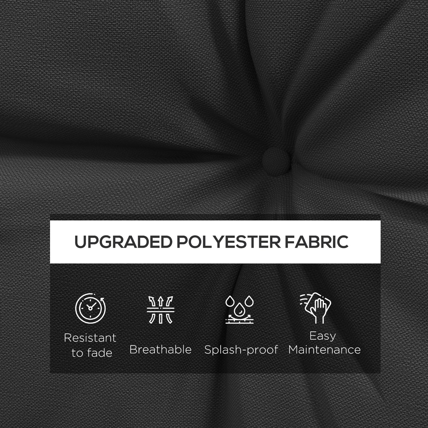 Outsunny 4-Piece Seat Cushions Back Pillows Replacement, Patio Chair Cushions Set for Indoor Outdoor, Charcoal Grey