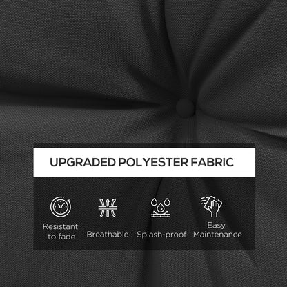 Outsunny 4-Piece Seat Cushions Back Pillows Replacement, Patio Chair Cushions Set for Indoor Outdoor, Charcoal Grey