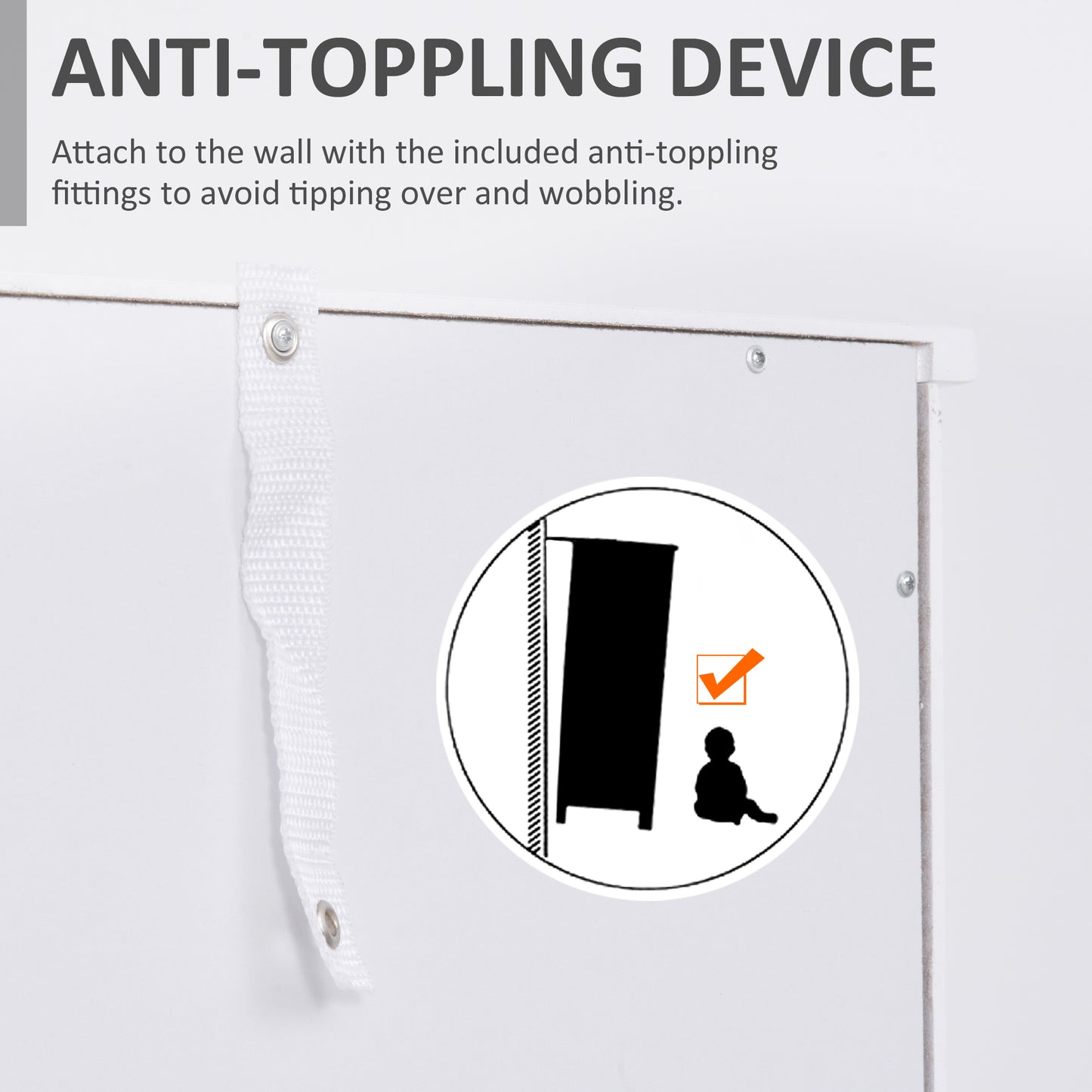 Kleankin Bathroom Storage Cabinet with 3-tier Shelf Drawer Door, Floor Cabinet Free Standing Tall Slim Side Organizer Shelves, White