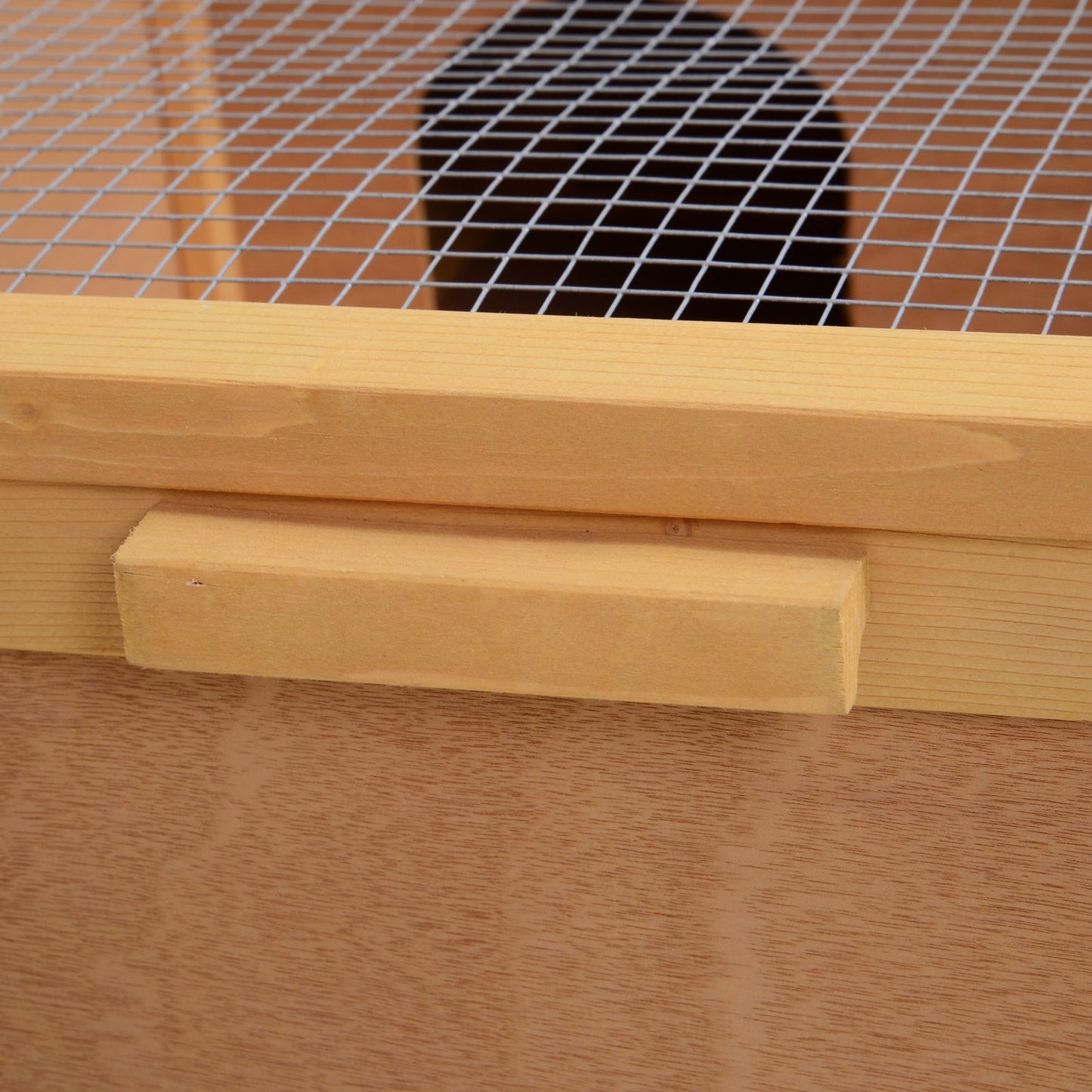 PawHut 94 cm Wooden Tortoise House Turtle Terrarium/ Small Reptile Enclosure with Two Room Design, Natural