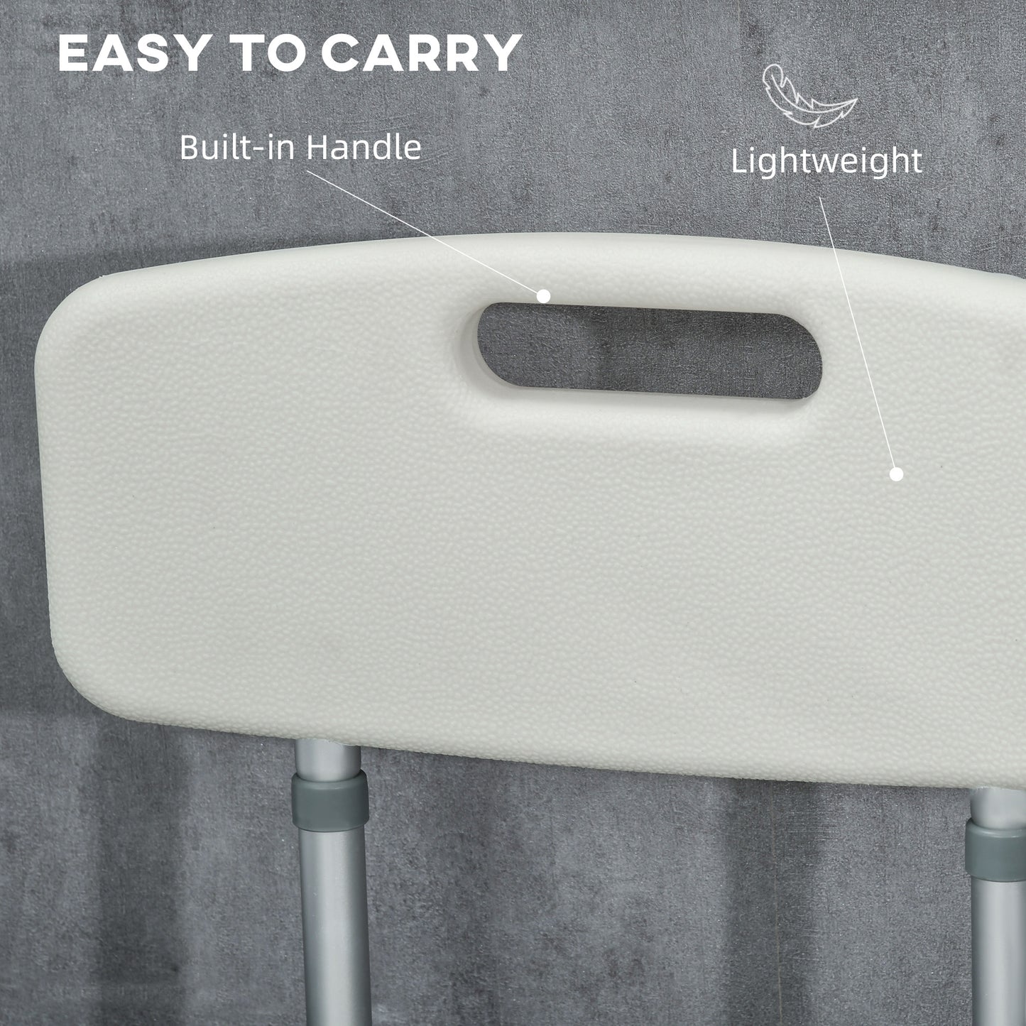 Aluminium Shower Chair With Backs & Arms, Height Adjustable Shower Seat , Removable Padded Cushion Bath Stool