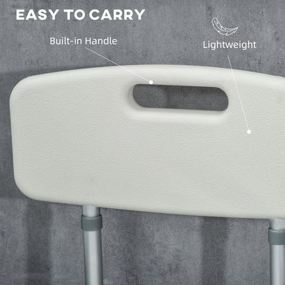 Aluminium Shower Chair With Backs & Arms, Height Adjustable Shower Seat , Removable Padded Cushion Bath Stool