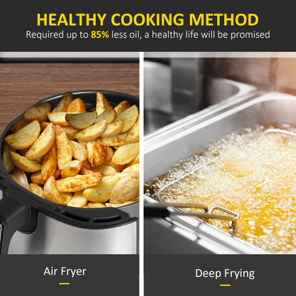 Air Fryers 1500W 4.5L Air Fryers Oven with Rapid Air Circulation, Adjustable Temperature, Timer and Nonstick Basket, Black