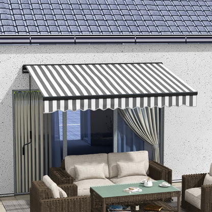 Outsunny 3 x 2m Aluminium Frame Electric Awning, Retractable Awning Sun Canopies For Patio Door Window