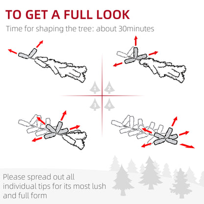 5FT Artificial Pine Pencil Slim Tall Christmas Tree with Branch Tips Xmas Holiday Décor with Stand White