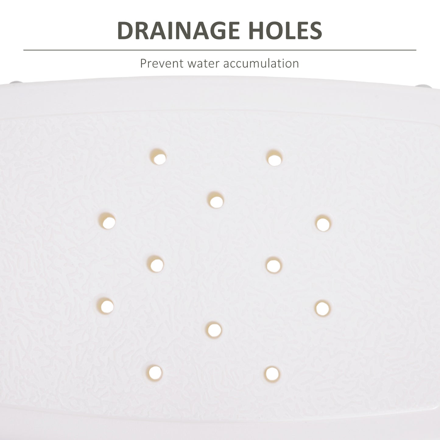 Rectangular Adjustable Height Stabilized Shower Seat Bath Stool Chair