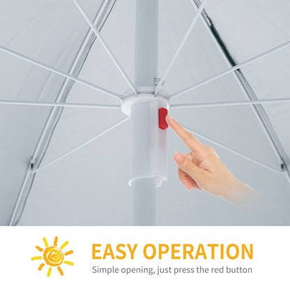 Outsunny 2.2M Fishing Umbrella Parasol With Side - Dark Green