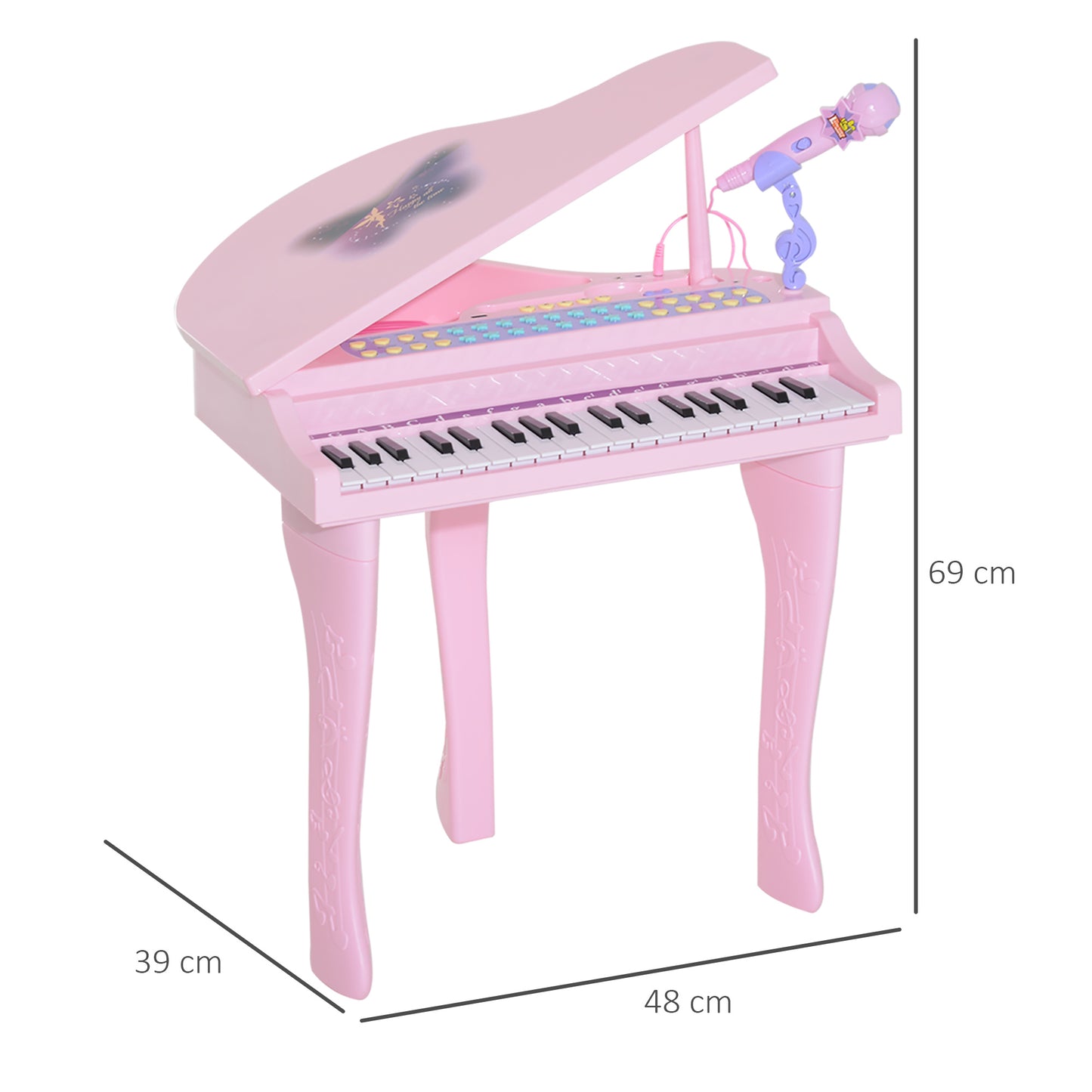 Mini Electronic Piano W/Stool-Pink