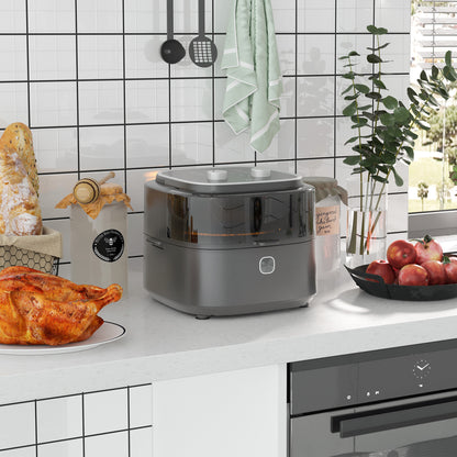 Family Air Fryer with Rapid Air Circulation and Recipes, 6.5L Oil Free Airfryer with 60-Minute Timer, Adjustable Temperature