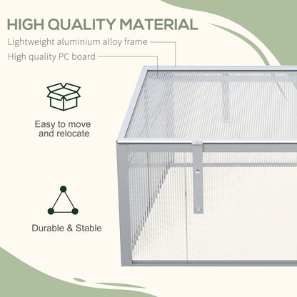 Outsunny Outdoor 2 Level Adjustable Roof Cold Frame Greenhouse with Aluminium Frame