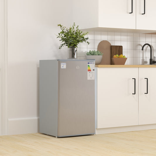 91 Litre Freestanding Under Counter Fridge Freezer With Chiller Box, Reversible Door, Adjustable Thermostat, 47.5cm W - Grey