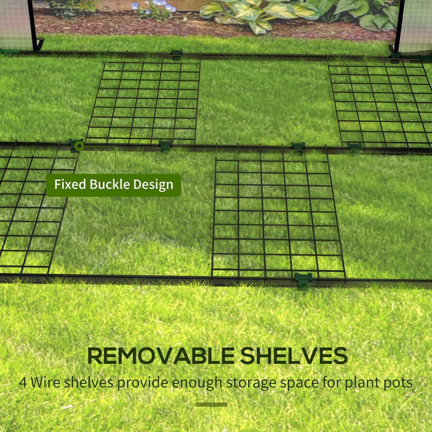 Mini Greenhouse W/ 4 Wire Shelves Portable Garden Grow House Tomato Greenhouse For Plants With Roll Up Door And Vents, 100 x 80 x 150cm, White