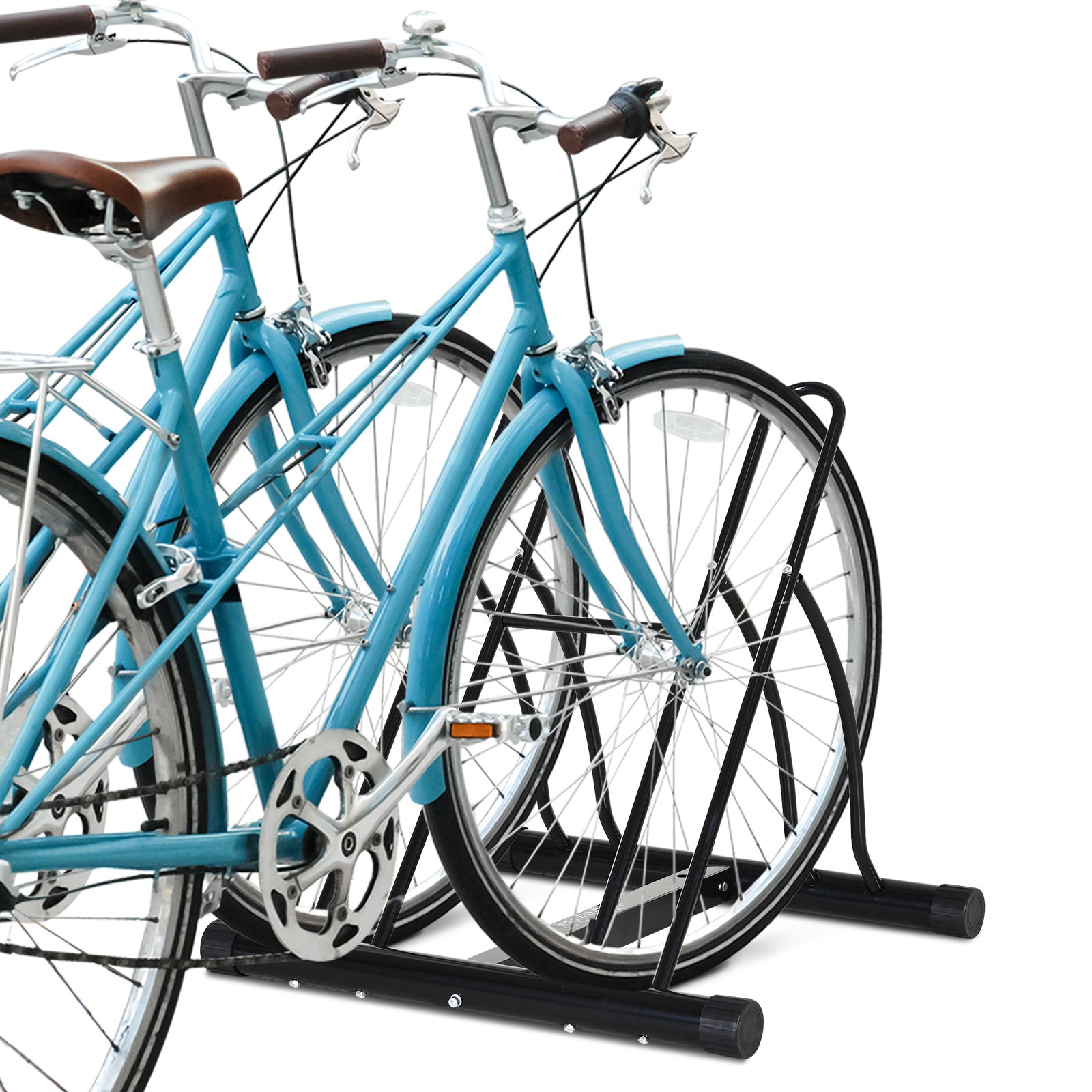 Interlocking Bike Rack Steel Double-Sided Indoor Bike Rack Black – Adams Allsorts