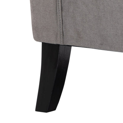 Retro Vintage Style Accent Chair, Wingback Armchair with Wood Frame Button Tufted Design for Living Room Bedroom, Grey