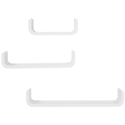 3 Piece U Shaped Shelves Set-White