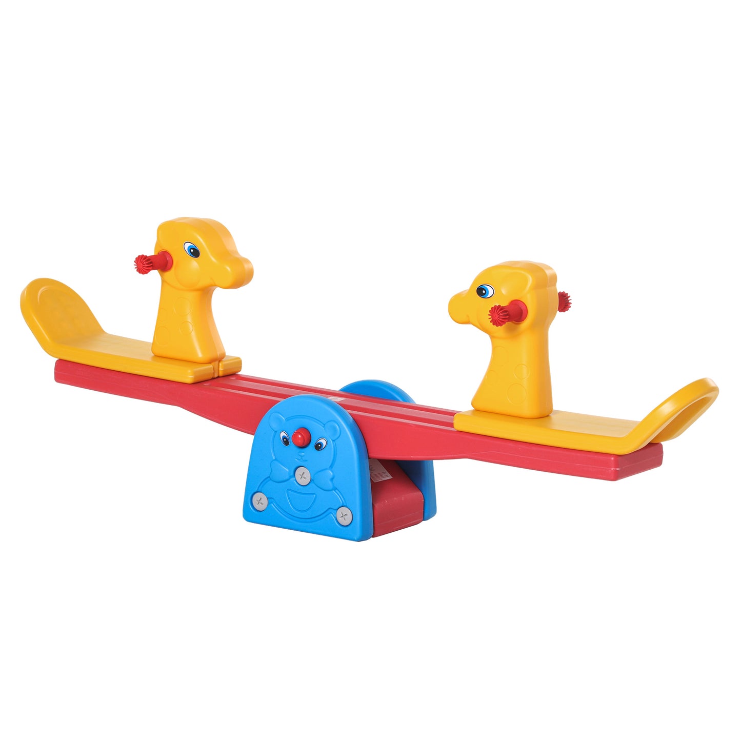 Kids Seesaw Safe Teeter Totter 2 Seats with Easy-Grip Handles, 360 Degrees Rotating Safe, Backyard Equipment, for 1-4 years old Multicolor