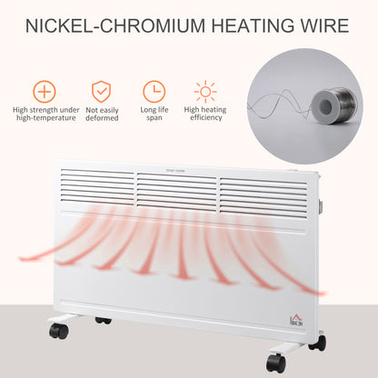 Convector Radiator Heater Freestanding or Wall-mounted Portable Electric Heating with 2 Heat Settings, Adjustable Thermostat