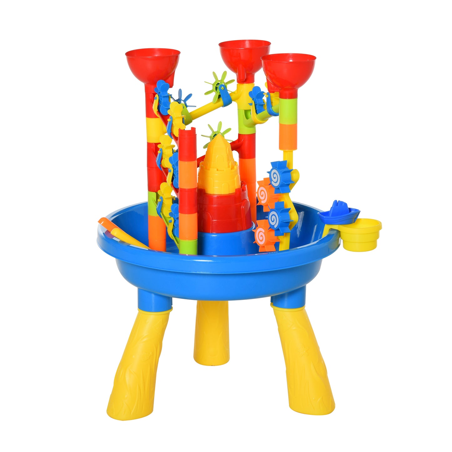 Sand and Water Table Beach Toy Set Waterpark Outdoor Playset for Kids with Accessories 30 Pieces
