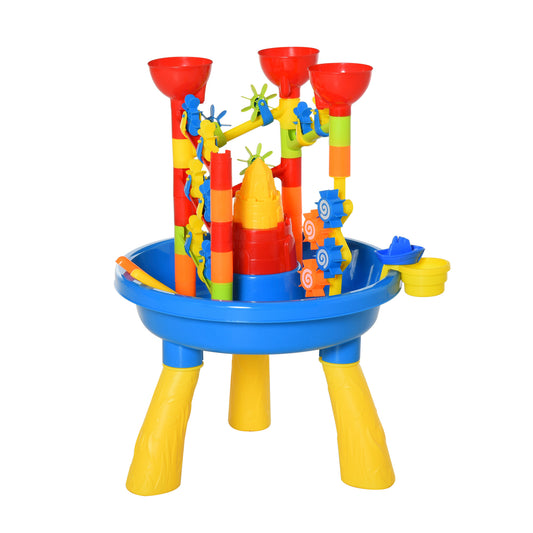 Sand and Water Table Beach Toy Set Waterpark Outdoor Playset for Kids with Accessories 30 Pieces