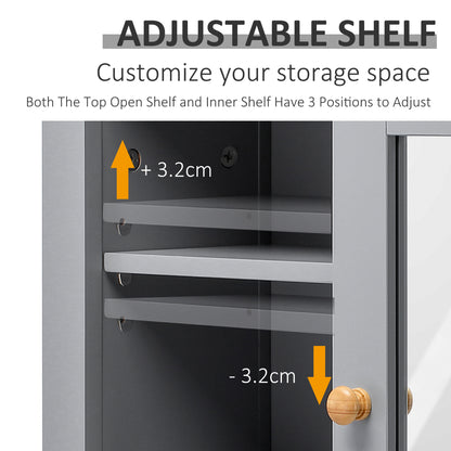 Kleankin Bathroom Wall Mirror Cabinet, Cupboard with Door, Storage Cabinet with Adjustable Shelf for Corridors Living Rooms, Grey