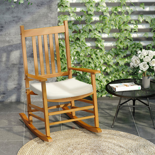 Outsunny Set of 6 Piece Garden Chair Cushions, 42Lx42Wx5T cm - Cream White