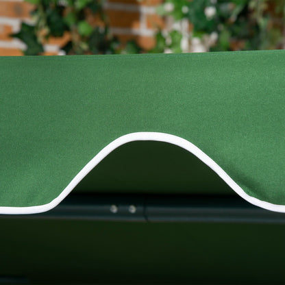 Outsunny 3 Seater Garden Swing Chair W/ Adjustable Canopy, Garden Swing Seat with Steel Frame, Padded Seat, Green