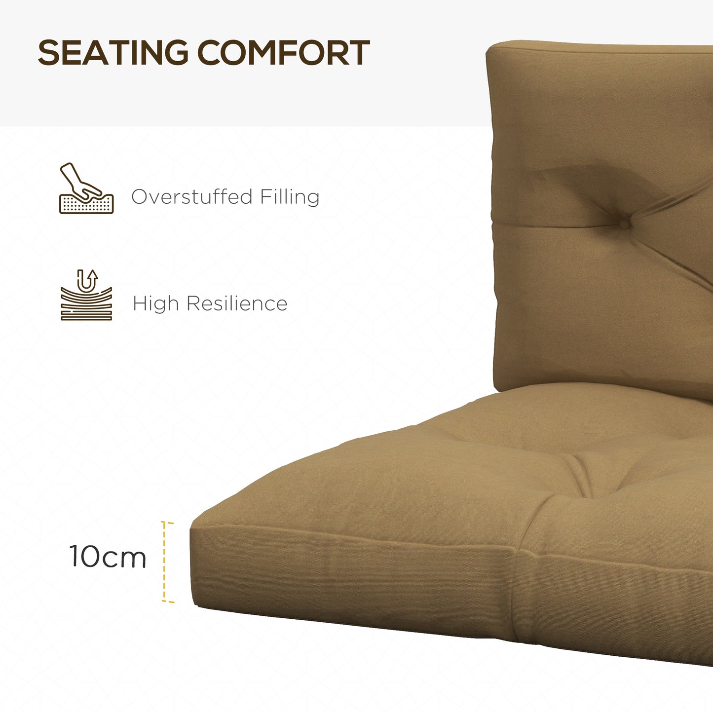 Outsunny 4-Piece Pallet Seat Cushions Back Pillows Replacement, Patio Chair Cushions Set for Indoor Outdoor, Beige