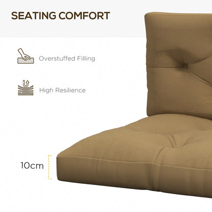 Outsunny 4-Piece Pallet Seat Cushions Back Pillows Replacement, Patio Chair Cushions Set for Indoor Outdoor, Beige