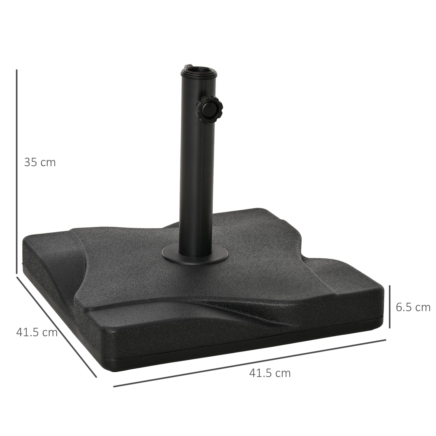 Outsunny Square Cement Parasol Base Umbrella Weight Stand Black