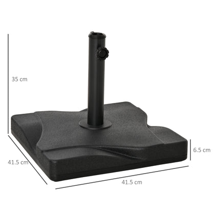 Outsunny Square Cement Parasol Base Umbrella Weight Stand Black