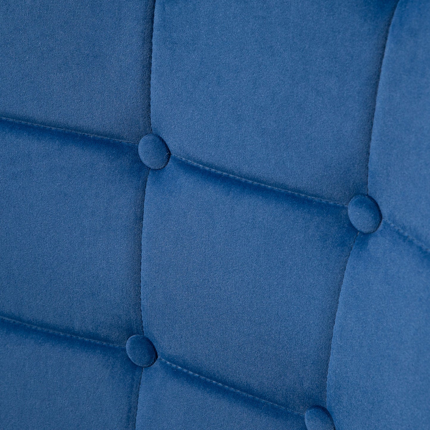 Retro Vintage Style Upholstered Armchair w/ Footstool Set, Button Tufted Accent Chair w/ Gold Tone Steel Legs, Wingback Chair, Dark Blue