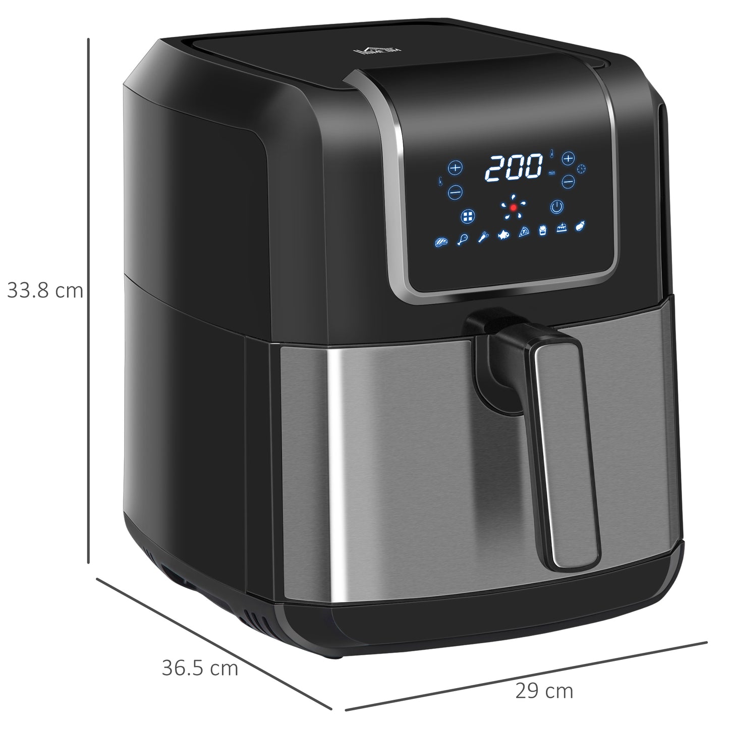 Air Fryer 1700W 6.5L Air Fryers Oven with Digital Display, Rapid Air Circulation, Adjustable Temperature, Timer and Nonstick Basket Black