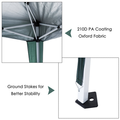 Outsunny Pop-Up Tent,  3Lx3Wx2.4H m-Green