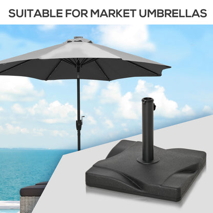 Outsunny Square Cement Parasol Base Umbrella Weight Stand Black