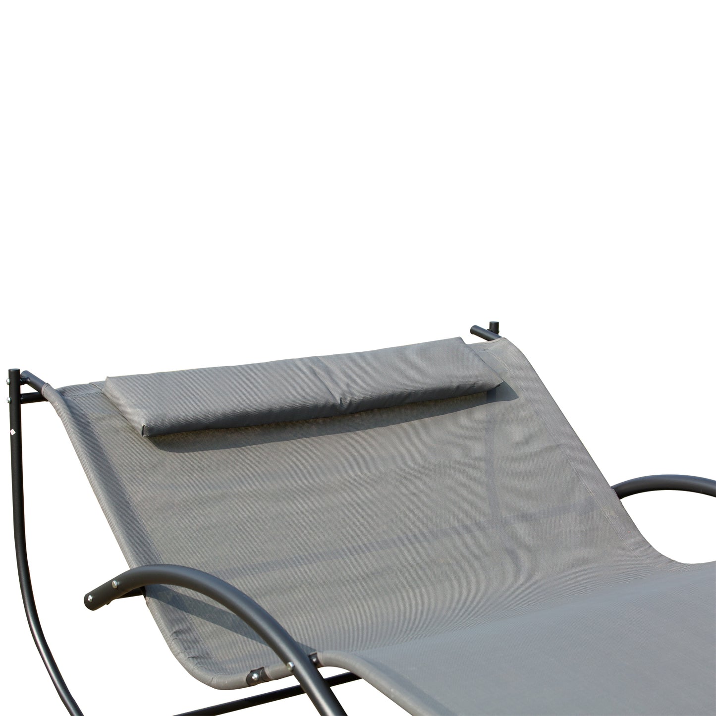 Outsunny Hanging Chair Double Hammock Chair Sun Lounger Outdoor Patio Garden Swing Rock Seat Grey