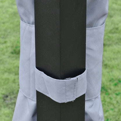 Outsunny 4 x 3(m) Outdoor Gazebo Canopy Party Tent Garden Pavilion Patio Shelter with Curtains, Netting Sidewalls, Grey