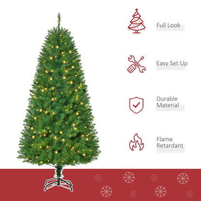 6ft Prelit Christmas Tree Artificial Tree Warm White LED Light Holiday Home Decoration, Green