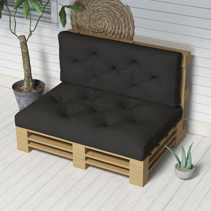 Outsunny 4-Piece Pallet Seat Cushions Back Pillows Replacement, Patio Chair Cushions Set for Indoor Outdoor, Charcoal Grey