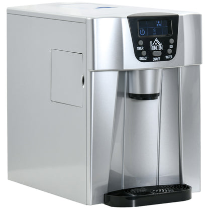 Ice Maker Machine and Water Dispenser, Counter Top Ice Cube Maker for Home w/3L Tank, Adjustable Cube Size,12kg in 24 Hrs, No Plumbing Required