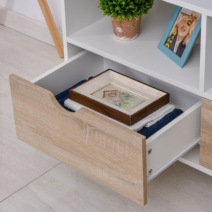 Particle Board TV Media Unit White/Oak