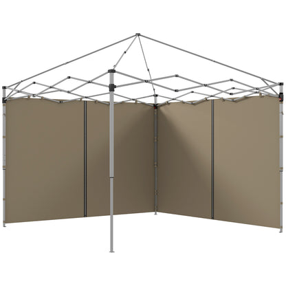 Outsunny Gazebo Side Panels, 2 Pack Sides Replacement, for 3x3(m) or 3x6m Pop Up Gazebo, with Zipped Doors, Beige