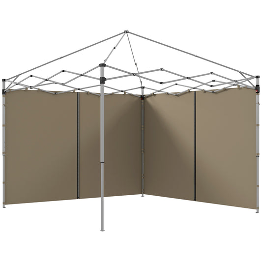Outsunny Gazebo Side Panels, 2 Pack Sides Replacement, for 3x3(m) or 3x6m Pop Up Gazebo, with Zipped Doors, Beige