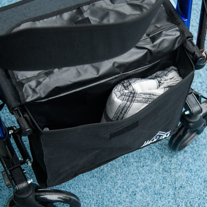 4 Wheel Rollator With Seat And Back Folding With Carry Bag, Adjustable Height, Dual Brakes, Cane Holder - Blue