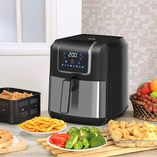 Air Fryer 1700W 6.5L Air Fryers Oven with Digital Display, Rapid Air Circulation, Adjustable Temperature, Timer and Nonstick Basket Black