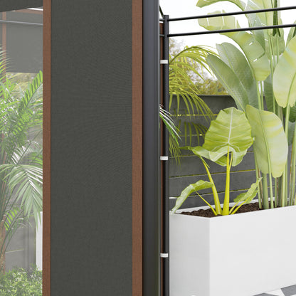 Outsunny Gazebo Side Panels, 2 Pack Sides Replacement, for 3x3(m) or 3x6m Pop Up Gazebo, with Doors and Windows, Grey